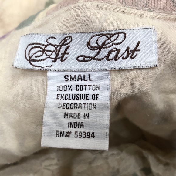 Vintage 90s Midi Skirt Size Small Cream Purple Floral Lace - Picture 7 of 10